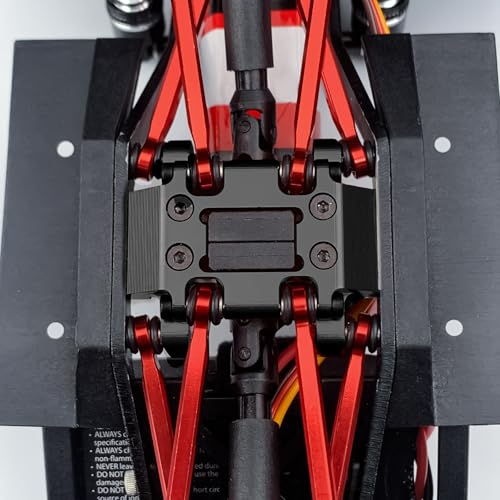 RCHUBAM Center Skid Plate Transmission Mount for 1/18 Redcat Ascent (Black) | CNC-Machined Aluminum Skid Plate,RC Rock Crawler Upgrades Parts - style: Black