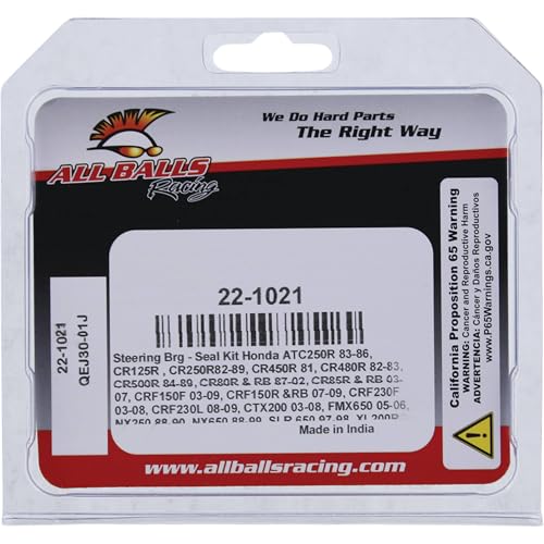 All Balls Racing 22-1021 Steering Bearing Kit, Silver | OEM replacement, fits Montesa 315R 4RT XR200R CR80R XR600R CRF150F, 125 450 480 engines, for atv, 22-1021
