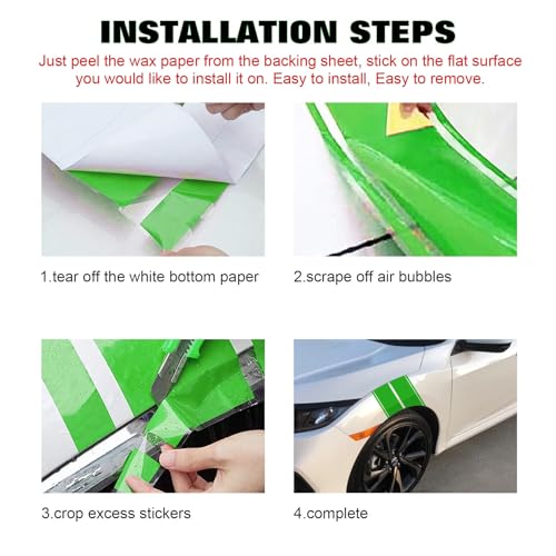 x xotic tech Fender Stripes Hash Marks KK Vinyl Decal Universal for Car Truck Sticker Racing Stripe 11"x23" (Green) - color: Green