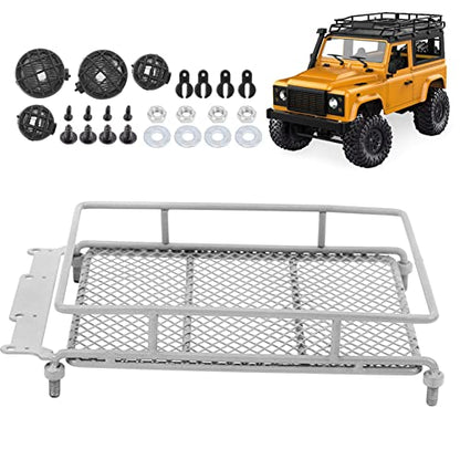 Stainless Steel Roof Rack Luggage Carrier,Not Easy to Wear and Tear Luggage Carrier Roof Rack,Vivid and Beautiful RC Luggage Carrier,for MN RC Crawler MN90 MN90KSilver (Silver) - color: Silver