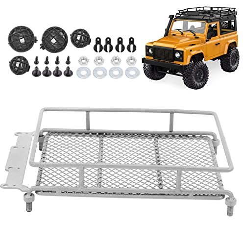 RiToEasysports RC Metal Roof Rack, Simulation Luggage Rack for MN 1/12 RC Crawler (Silver - color: Silver