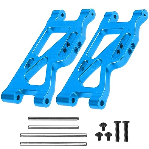 ShareGoo Aluminum Front Rear Swing Arm & Steering Knuckle Kit & Shock Absorbers Compatible with WLtoys 144010 144001 144002 1/14 RC Car (Blue) - color: Blue