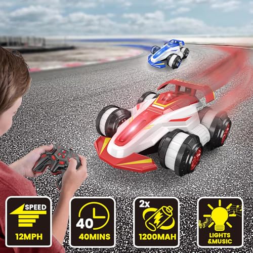 High Speed Drift Remote Control Stunt Deformation Car - color: Flaming Red