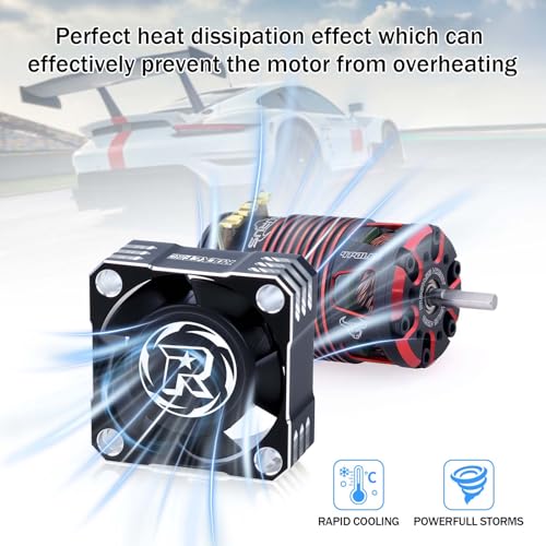 25mm RC Cooling Fan 32000RPM RC Car Fan 8.4V ESC Fan Heat Dissipation for 1/10, 1/8, 1/12 Scale RC Car ESC (Black Silver) - color: Black Silver