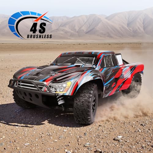 RC Wheel Set 4pcs Tires and Wheels Rims Pre-Glued SCT Tires for 1:10 RC Short Course Truck Slash 4x4 2WD VKAR 10SC HPI Losi SCT Redcat Blackout SC (Style A) - style: Style A