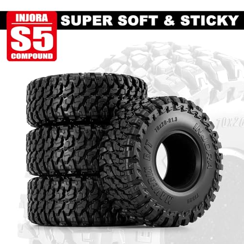 INJORA 1.3" MAVERIX R/T Tires 70 * 26mm for T1/18 1/24 RC Crawlers (T1325)