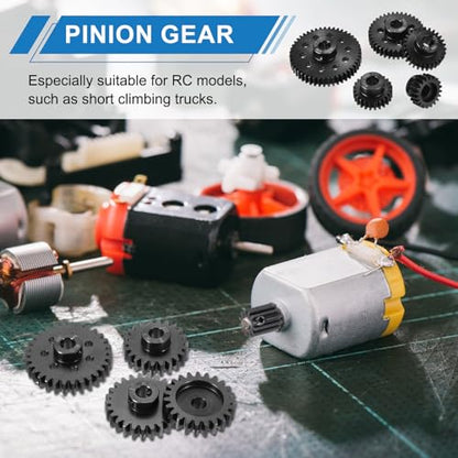 MECCANIXITY 1M 50T 40 Chrome Steel Motor Pinion Gears, 2.05" x 2.1" RC Motor Gears Fits 8mm Shaft Bore for RC Vehicles Truck Drift Remote Control Car Off-Road Crawler Parts, Black - style: 50T