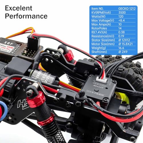 Surpass 1212 3500KV Outrunner Brushless Motor with ESC Combo for RC 1/18 TRX4M Upgrade Parts 1/24th RC Crawler（not fit for SCX24）