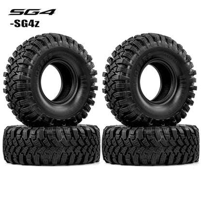 1/10 RC Track Tire 1.9 Inch, Soft Rubber with Deep Tread and Foam Insert for TRX4 SCX10 Gen8 Crawler