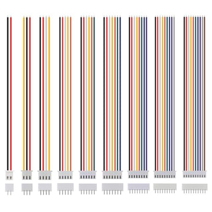 90Pairs JST-XH Connector Kit, XH 2.54mm 2/3/4/5/6/7/8/9/10 Pin Header Male and Female Connectors Plug Adapter with Flat Wire Cable 200mm 26AWG Compatible with JST XH (2/3/4/5/6/7/8/9/10P Set) - color: 2/3/4/5/6/7/8/9/10P Set