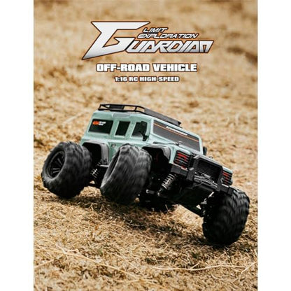 1:16 Scale RC Off-Road 4WD Truck, Full Proportional Control RTR Electric RC Truck with LED Headlights, Gear Differential, Large Tires, High-Clearance Suspension, for Hobbyists and RC Enthusiasts - color: Brown