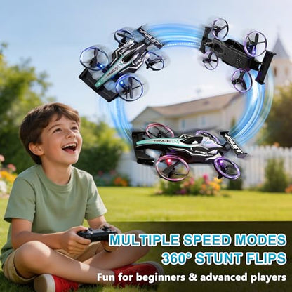 2-in-1 RC Car Airplane for Land and air for Kids Adults 6+ | ABS RC Plane Car Jet Mini Drone, Transformable Remote Control Car & RC Plane, Racing Car Stunt Plane, Gift Toys for 6-12 - size: Racing Car