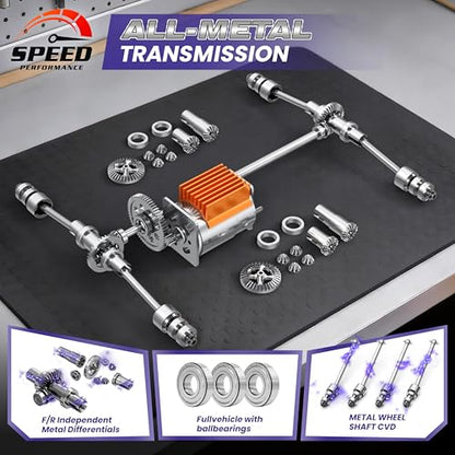 Remote Control RC Cars 1:16 Monster Truck Toys Cars for Adult & Boys, 4WD Off-Road, Metal Transmission Parts, High Speed Fast 40+ KPH, 4X4 Waterproof with 2 Rechargeable Batteries (HS16-83) - color: Purple