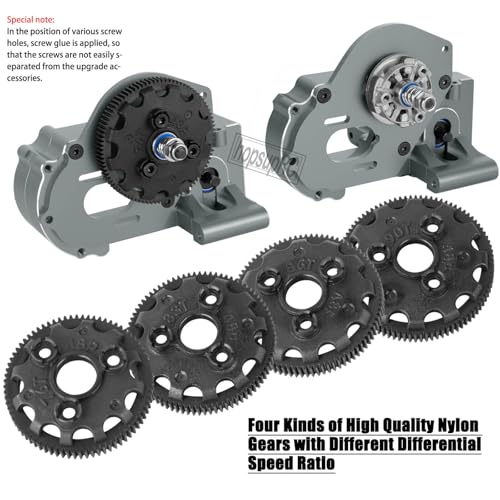 Metal Magnum 272R Assembled Transmission Upgrades Part for 1/10 Slash/Rustler/Stampede/Bandit 2WD VXL. Gearbox Transmission Bundle with Tooth Spur Gear Hops Up. #9495(Titanium) - color: Titanium(for 1/10)