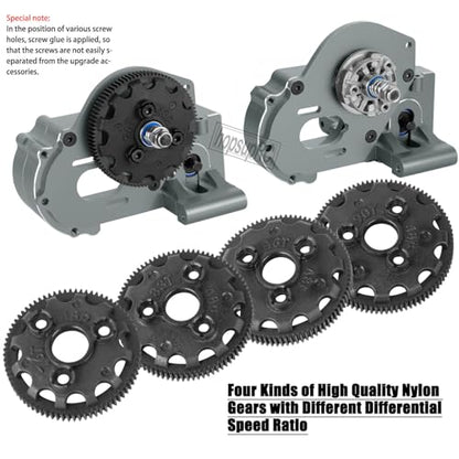 Metal Magnum 272R Assembled Transmission Upgrades Part for 1/10 Slash/Rustler/Stampede/Bandit 2WD VXL. Gearbox Transmission Bundle with Tooth Spur Gear Hops Up. #9495(Titanium) - color: Titanium(for 1/10)