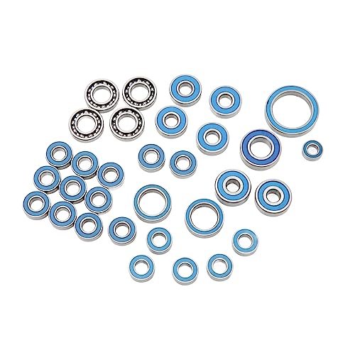 RC Car Bearing Kit, 32-Piece Sealed Steel Bearings for 1/10 1/8 Scale Off-Road and On-Road, Reduces Friction for Speed