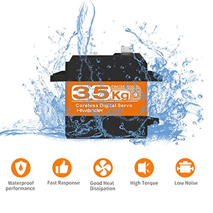 35KG High Torque Coreless Servo Motor Metal Gear Digital and Stainless Steel Gear Servo for Robotic DIY, RC Car Control Angle 180° - size: 35KG/180°