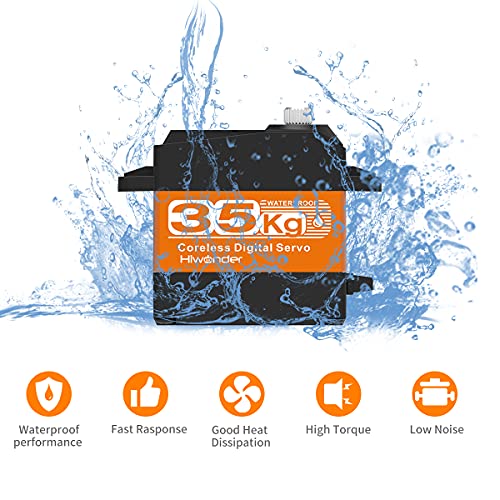 35KG High Torque Coreless Servo Motor Metal Gear Digital and Stainless Steel Gear Servo for Robotic DIY, RC Car Control Angle 180° - size: 35KG/180°