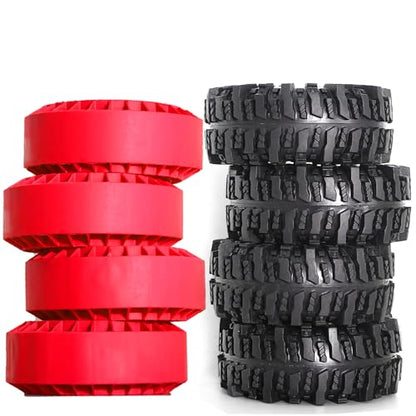 REDSPIDER • 1.9 Crawler Tires(4PCS) Silicone Rubber Insert Mud 1.9 Tires OD 4.65‘’ for 1/10 RC Crawler Car TRX4 TRX6 Axial SCX10 90046 SCX10 III AXI03007 Tamiya CC01 D90 D110