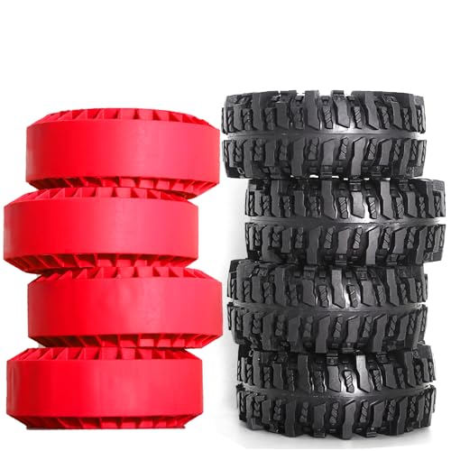 REDSPIDER • 1.9 Crawler Tires(4PCS) Silicone Rubber Insert Mud 1.9 Tires OD 4.65‘’ for 1/10 RC Crawler Car TRX4 TRX6 Axial SCX10 90046 SCX10 III AXI03007 Tamiya CC01 D90 D110