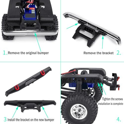 1/18th RC Car Rear Bumper Mount Bar for TRX4M K10 1:18 RC Crawler Car Upgrade Parts - style: Rear bumper