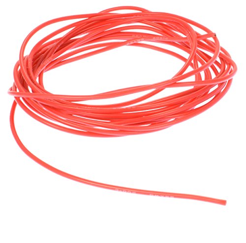 10' Red 22 Gauge Super Flexible High Strand Battery/Motor Silicone Insulated Copper Wire #1190