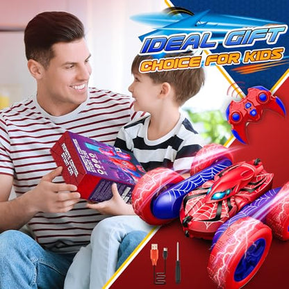 RC Cars Toys for 3 4 5 6 7 8 9 10 Year Old Boys,Double Sided 360° Flip 4WD Remote Control Car 2.4GHz Electric Rechargeable Toys for Ages 4-6 5-7 for Birthday Christmas Basket Stuffers