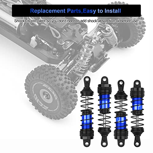 4PCS Shock Absorbers Oiled RC Shocks Fit for 1/12 1/14 1/16 RC Cars WLtoys 144001/124019/124018 MJX, SCY and HBX RC Buggy Off-Road Racing Replacement Parts (Black Blue) - color: Black blue