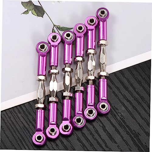 6pcs Aluminum Turnbuckle Rod Linkages for Upgrades Machined Easy Install Rc Crawler Accessory Parts - color: Purple