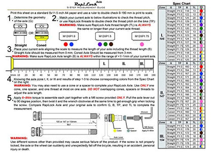 Through Axle Roaddisc, Gravel, Cyclocross, or Mountain Bikes, M12XP1.0/P1.5/P1.75 for 60 Different Combination - size: φ15x133mm MTB Front