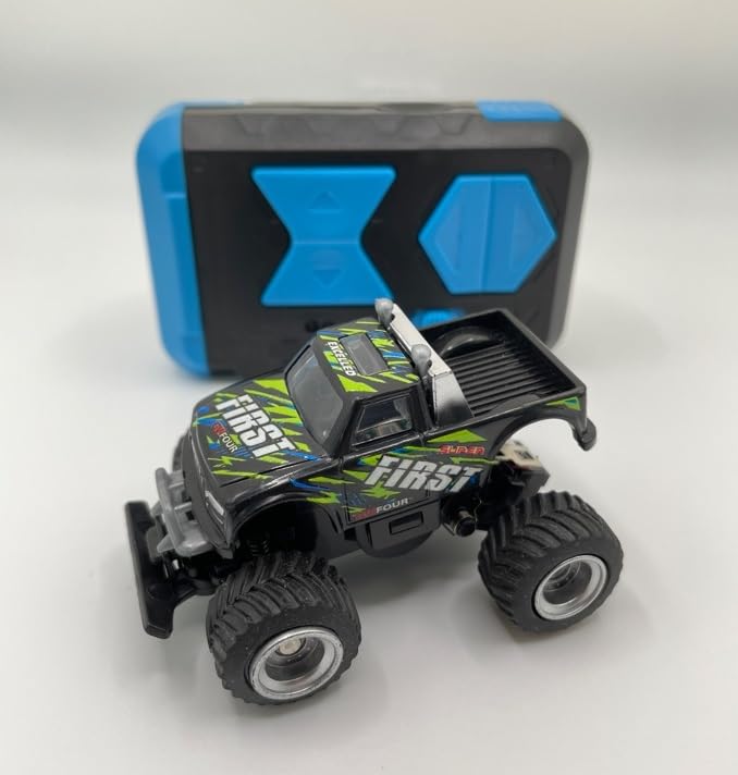 Mini RC Truck Off-Road 1:64 Scale Upgraded 2.4G 5-Channel 7CM RC Radio Wireless Remote Control Car Coke Can Micro Racing Pocket Portable Truck for Multi-Users (Black-Truck) - color: Black-truck