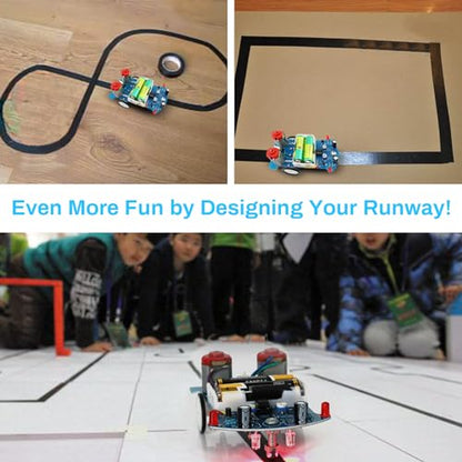 MiOYOOW Line Following Robot Car Kit, Beginners Smart Car Soldering Practice Kit STEM Educational Electronics Soldering Projects for School and Home Learning - TT Motor - color: 1 Pack-soldering Tracking Car(tt Motor)