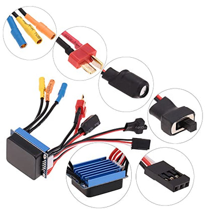 KingVal Replacement 2430 7200KV Waterproof Sensorless Brushless Motor Shaft 2mm with 25A Brushless ESC Compatible with 1/16 1/18 RC Car - size: 7200KV+25A