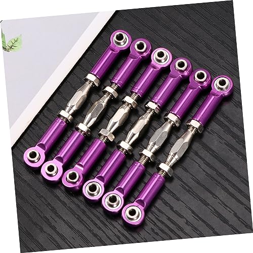 6pcs Aluminum Turnbuckle Rod Linkages for Upgrades Machined Easy Install Rc Crawler Accessory Parts - color: Purple