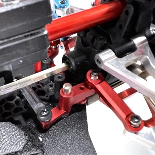 RC Car Accessories Compatible with MJX 14301 14302 1/14 RC Car Upgraded Parts Accessories Steering Assembly Steering Arm Set(Red) - color: Red