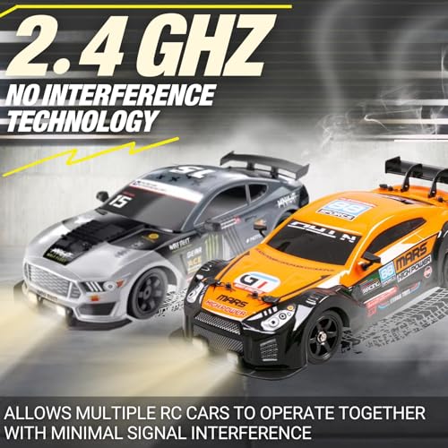 Liberty Imports RC Drift Car 1/16 2.4GHz 4WD Remote Control Sport Racing On-Road Vehicle with LED Light, Batteries and Drift Tires (Silver) - color: Silver