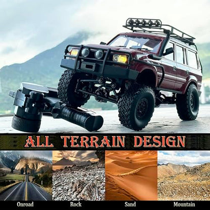 RC Crawler WPL C54-1 RC Truck 4x4 1/16 Scale Remote Control Rock Crawler | Off Road All Terrain Full Proportional 260 Motor Upgraded Chassis Hobby Car Adult 2 Batteries