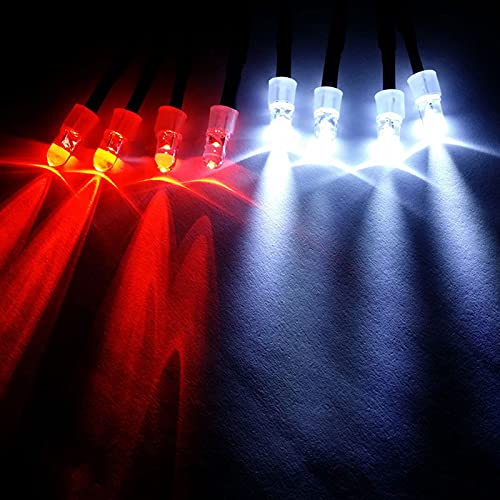 RC Car 8 LED Light Kit, Headlight Taillight for 1/10 1/8 RC Models Scx10 D90 TRX4 RC Car Truck Lighting (Red & White) - color: 8 LED Red White