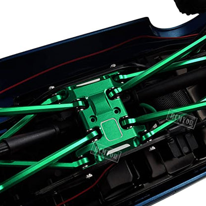 RC Upgrades Part High Clearance Chassis Links & Skid Plate & Steering Rod Tie Links for 1/24 SCX24 Bronco AXI00001 C10 AXI00002 JLU 1/24 RC Crawler（Green）