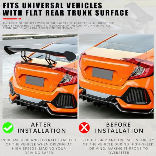 JMTBNO 57 Inch GT Wing Rear Trunk Spoiler Wing Gloss Black Compatible with Universal Car Spoiler Rear Wing Rear Trunk Spoiler GT Style Wing Spoiler Gloss Black - color: Gloss Black