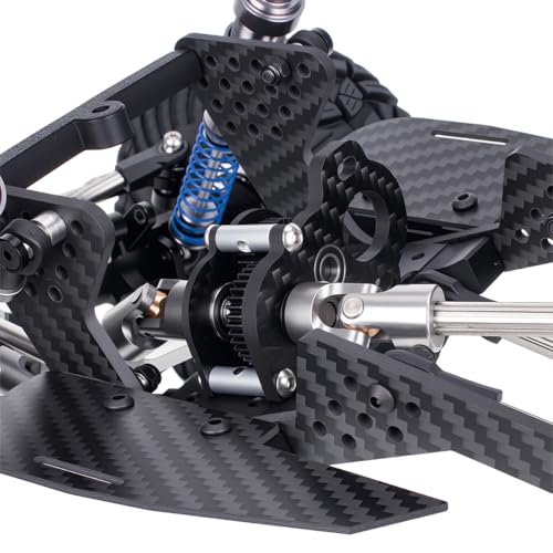 1/10 RC Crawler LCG Left Motor Gearbox Transmission, CNC Aluminum Housing | Complete Assembly, Carbon Fiber Plate, Precision Metal Gears, Low CG Design, Ready to Install