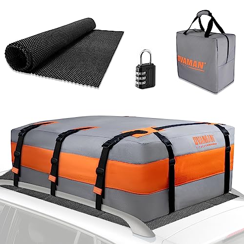 Car Rooftop Cargo Carrier Bag – 23 Cubic Feet Waterproof Heavy Duty 900D Roof Bag for All Vehicles SUV with/Without Roof Rack, Car Storage Bag with Anti-Slip Mat, 6 Hooks & Luggage Lock - size: 23 Cubic Feet