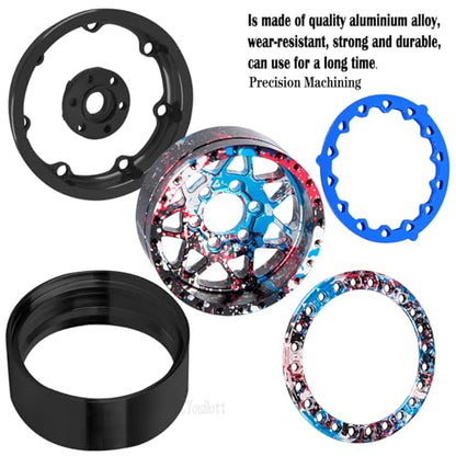 RC Aluminium 1.9 Beadlock Wheel Rims Set for 1/10 SCX10 90046 AXI03007 TRX4 TRX6 VS4-10 Gen7 Gen8 CFX MST D90 RC Crawler,(4PCS) 1.9 RC Beadlock Rims,1.9 rc Wheels,Colorful - color: Colorful- (Wheel Rims)