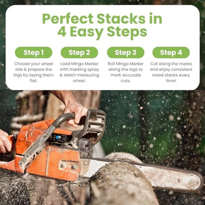 The Mingo Marker 24 inch Firewood Marking Wheel -Chainsaw Firewood Measuring Tool Marking 6,12, and 24 inches - Measuring Marker - Mingo Marker Firewood Cutting Tools - Firewood Logging Tools - size: 6-12-24 inch