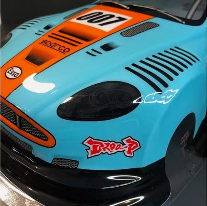 Preprinted PVC Body Shell for 1/10 On Road Racing Drift Car, No Cut, 1:10 Scale (#007, Blue) - style: #007, Blue