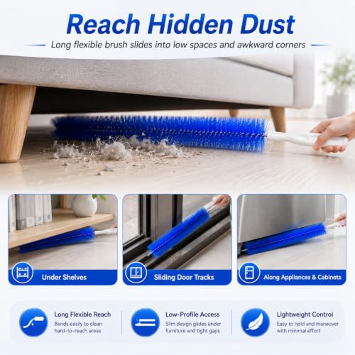Fan Cleaning Brush with Bendable Microfiber Head, Easy Satisfying Reusable Dust Remover for Electric Fans, AC Vents, Blinds, Home & Car (3)