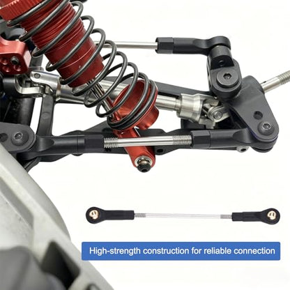 MECCANIXITY 2Pcs Adjustable Turnbuckles Camber Links, 119-129mm Turnbuckle Rod Steering Servo Linkage with M3 Ball Head Rod Ends for RC Car Replace Parts DIY - size: 119-129mm