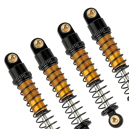 4PCS 40mm shocks Damping Shock Absorber Damper for 1/24 Axial SCX24 AXI90081 RC Crawler Car Upgrade Parts (Gold) - color: Gold
