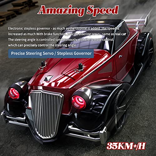 RC Drift Car, 1:16 RC Drifting Car Remote Control Car Rechargeable High Speed RC Cars Toys 4WD 2.4GHz Full Scale Blue RC Racing Cars with LED Lights Two Batteries for Boys and Adults - color: 1.blue