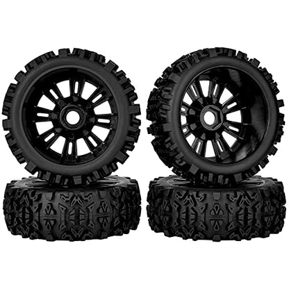 OGRC 1/8 RC Wheels and Tires 17mm Hex RC Monster Truck Buggy PreGlued RC Tires and Rims with Foam Inserts for Traxxas,Redcat, Losi, HPI, HPS 1/8 RC Car Etc Set of 4